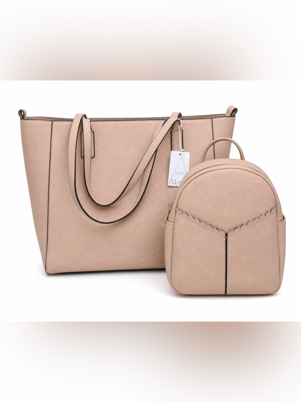 Alyssa Blush Tote and Mini Backpack Set